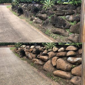 Cairns pressure cleaning walls (before and after)