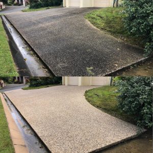 Cairns pressure cleaning driveways (before&after)