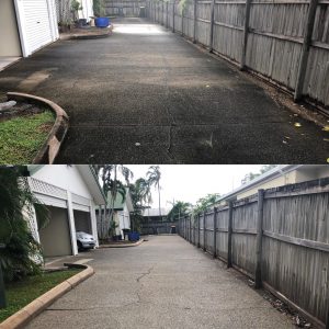 Cairns pressure cleaning driveways (before&after)